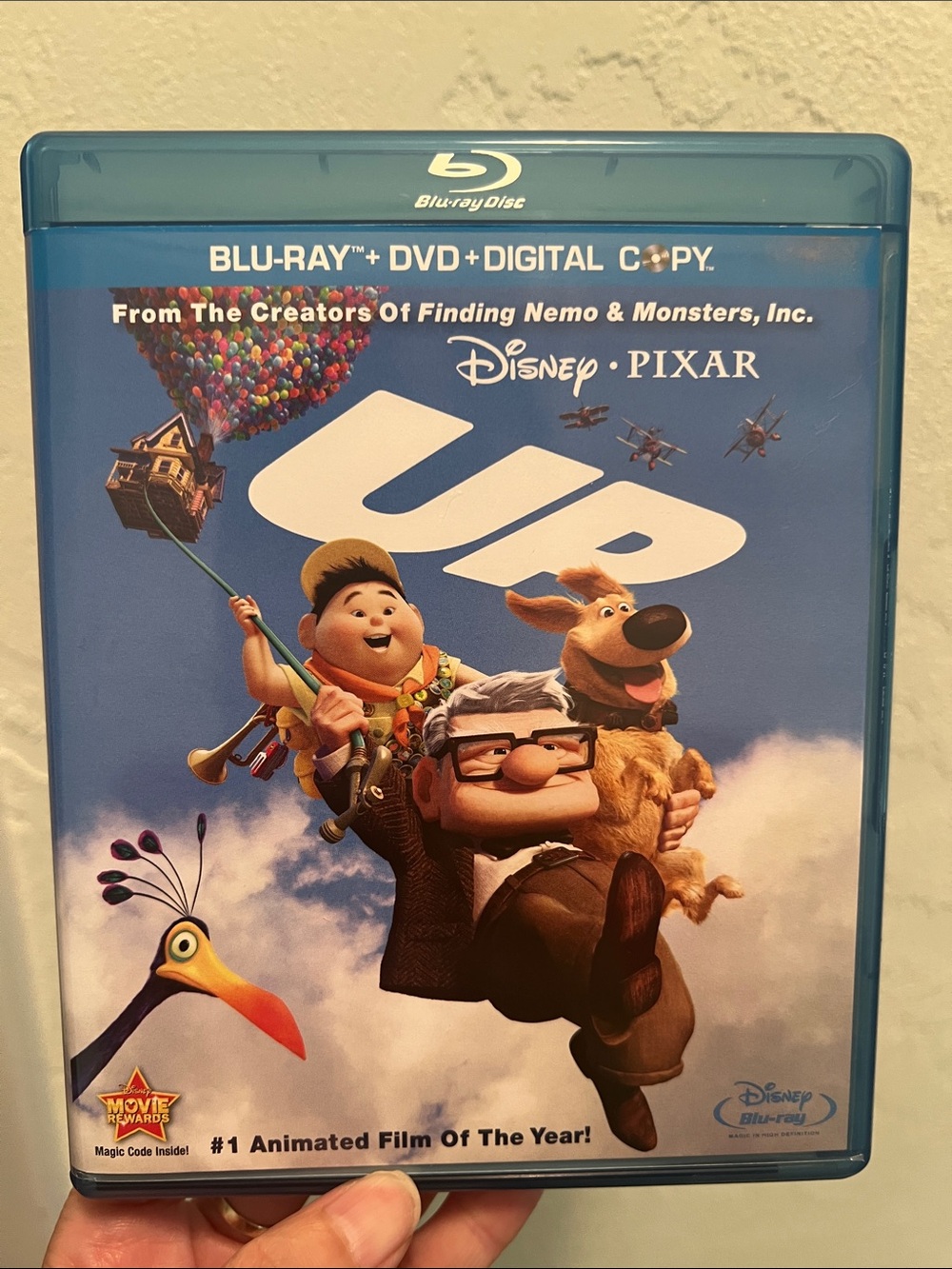 2375*Disney Pixar UP Blu-ray + DVD + Digital - Blue Case with Colorful Cover Art